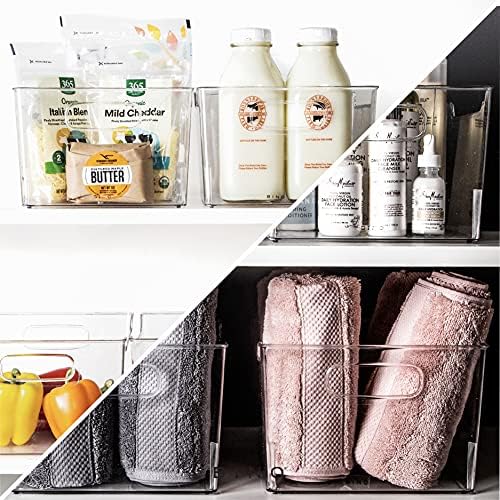 BINO | Clear Storage Organizer | THE LODGE COLLECTION | Containers for Organizing with Handles| Pantry & Kitchen Organization | Fridge Organizer | Bathroom Organizer | Storage Bins For Shelves Cabinet - Image 5