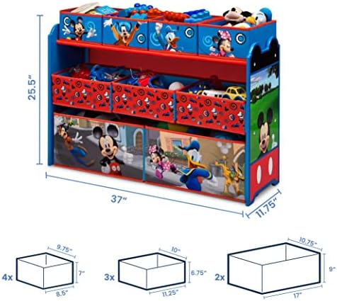 Disney Mickey Mouse Deluxe 9 Bin Design and Store Toy Organizer by Delta Children, Greenguard Gold Certified - Image 5