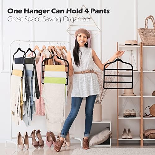 Velvet Pant Clothes Hanger Space Saving Non Slip Hanger Jean Slack Hangers - Image 4