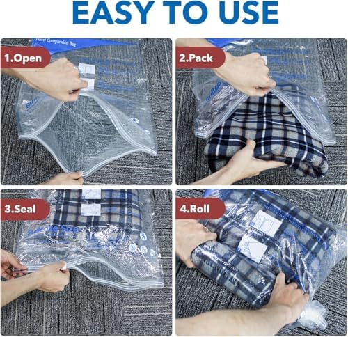 16 Pack Vacuum seal bags for clothing With Coldless Pump, Vacuum Storage Bags,Space Saver Sealer Bags, Pillows, Comforters, Blankets, Bedding,Travel - Image 5