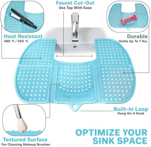 Sink Topper Bathroom Sink Cover for Counter Space, Large Blue - Image 5