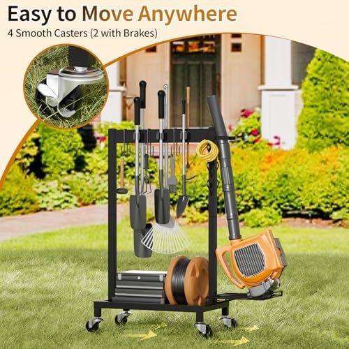 Broom Holder with Cleaning Supplies Organizer, 18" Wx11.8 Dx34.6 H - Image 3