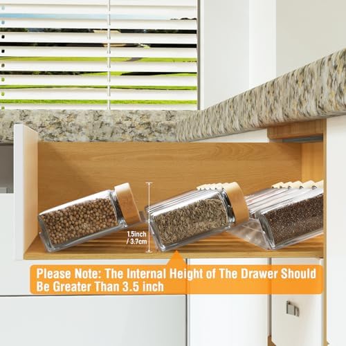 Spice Drawer Organizer 4 Tier, Acrylic Seasoning Organizer Rack, Small - Image 4