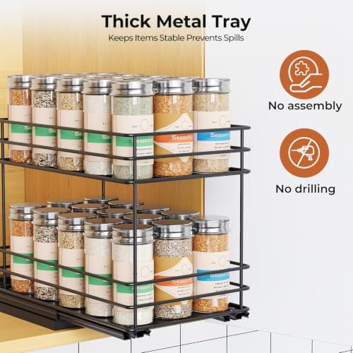Mystozer Pull Out Spice Rack Organizer for Cabinet, Slide Out Spice Racks - Image 3