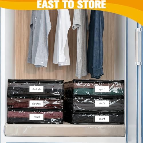 Plastic Storage Bags with Easy-Glide Zipper, Pack of 8, Durable Clear Vinyl Zippered Storage Bags for Clothes Sweaters Comforters Blankets Sheets Bedding (23.6 x 16.9 x 13.8 Inch, Transparent Black) - Image 3