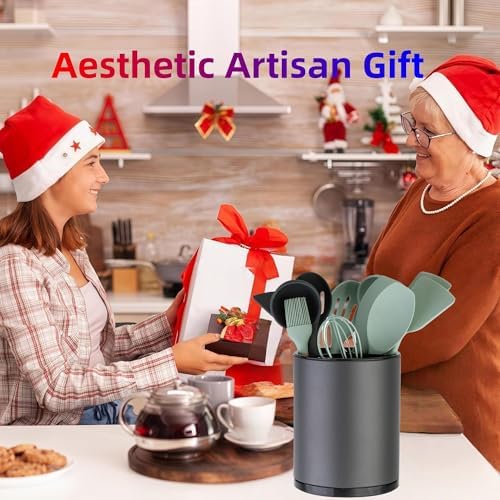 LIBODOUR Kitchen Utensil Holder,Extra Large 360°Rotating For Countertop - Image 2