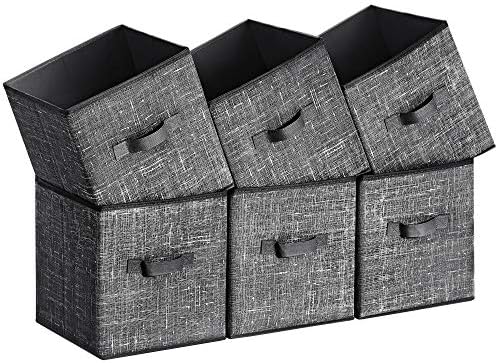 SONGMICS Storage Cubes, Set of 6, 11-Inch Foldable Closet Organizers by SONGMICSbySONGMICSHOME