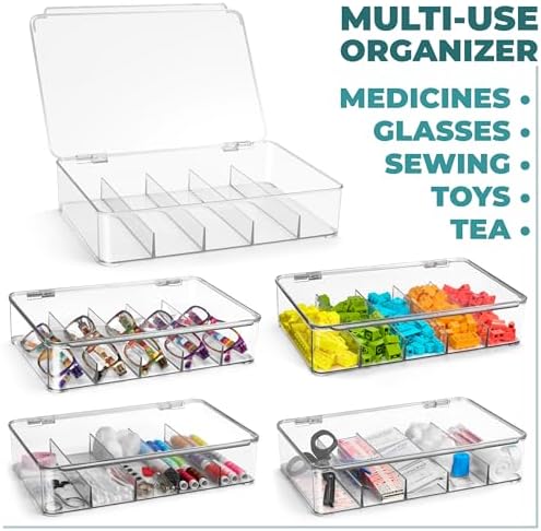 Sorbus Sunglasses Organizer - Plastic Stackable Eyeglass Case Storage Organizer for Multiple Glasses - Reading Glasses - Image 4