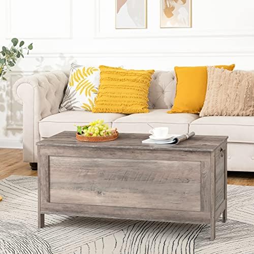 HOOBRO Toy Box, Retro Wooden Look Storage Chest with Safety Hinge, Entryway Storage Bench Supports 330 lb, 39.4 x 15.7 x 18.9 Inches Toy Chest Organizer, Easy Assembly (Greige) BG100CW01G1 - Image 5
