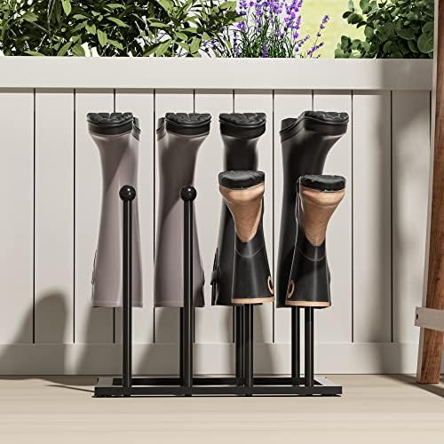 pickpiff Free Standing Shoe Racks - Black Metal Boot Rack, Shoe Organizer for Dorm Room, Closet, Entryway, Bedroom, Patio Outdoor, Hallway, Black Shoe Rack Organizer, Shoe Storage Fit for 4 Pairs - Image 2