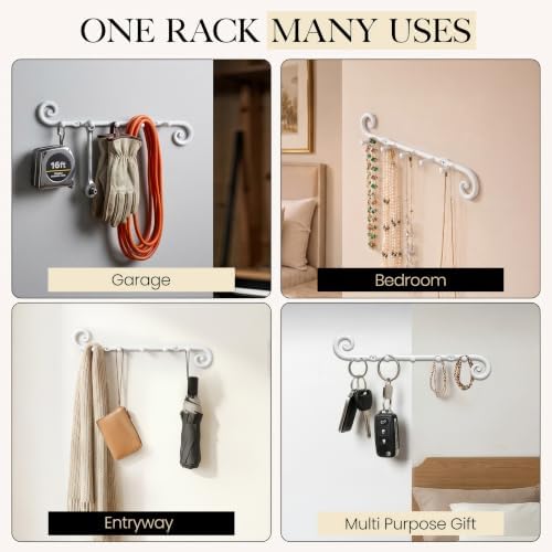 RTZEN Farmhouse Small Key Holder for Wall, Wrought Iron Wall Mount Rack - Image 5