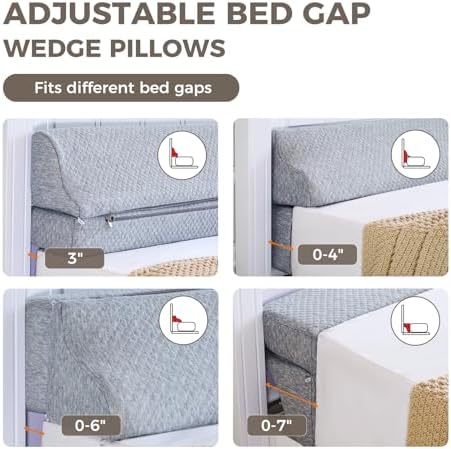 Bed Wedge Gap Filler King Size, Wedge Pillow for Headboard Gap, 76×10×6 in - Image 3