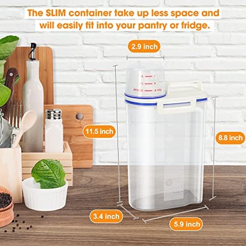 TBMax Rice Container 4 Lbs / 2 Kg Rice Dispenser with Measuring Cup, BPA-Free Plastic Kitchen Pantry Food Storage Holder for Oatmeal Flour Grain, Small Pet Cat Dog Food Container - Image 6