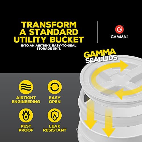 Gamma2 Seal Lid White | For Pet Food Storage | Fits 3.5-7 Gallon Buckets | BPA Free | Pack of 12 - Image 3