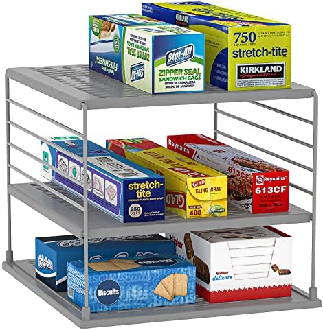 Upgraded Pantry Organizers and Storage - Divided Compartment Holder for Foil and Plastic Wrap - Kitchen Organization for Aluminum Foil, Wraps, Box by WANCHIY