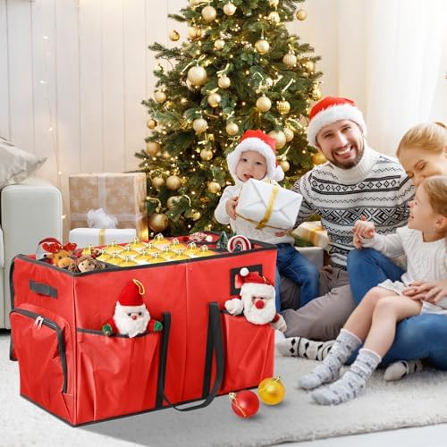 Christmas Ornament Storage Box,2-in-1 Christmas ornament organizer - Image 2