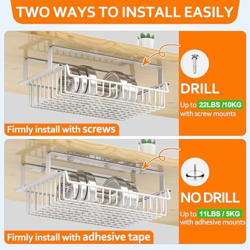 ENONCI Under Desk Storage Drawer Slide Out No Drill Metal Cabinet - Image 3