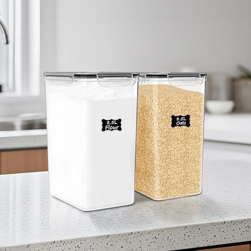 FOOYOO 2 PC Flour Sugar Storage Containers (8.5L | 287 Oz) Extra Large Food Storage Containers with Lids - Airtight Leakproof BPA FREE Flour Container for Rice, Cereal, Sugar - Image 3