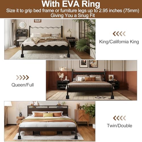 Wooden Bed Risers 5 Inch Heavy Duty, Support 2500 lbs, Black - Image 4
