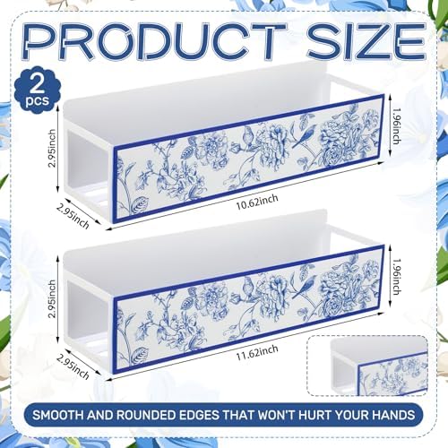 Beeveer 2 Pack Floral and Bird Magnetic Fridge Shelf Spice Rack - Image 2