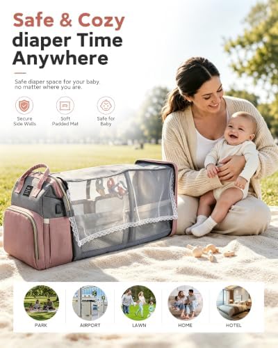 houscly Diaper Bag Backpack with Changing Station, 25L Large Capacity - Image 5