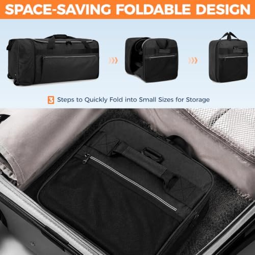 uarition 70L Foldable Rolling Duffle Bag with Wheels - Image 4