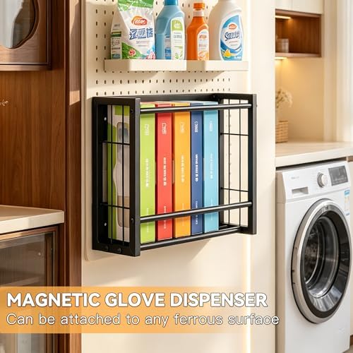 2 Pack Magnetic Glove Box Holder Holds 4 Boxes, Wall & Fridge Mount - Image 5