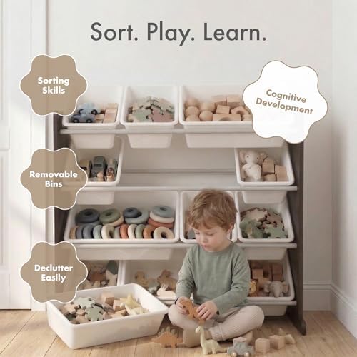 Humble Crew Kids Toy Organizer with 12 Bins, 4 Tier Storage for Playroom - Image 6