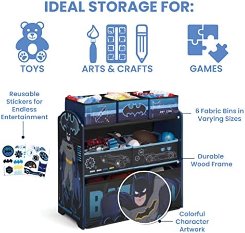 Delta Children Design & Store 6 Bin Toy Storage Organizer, Batman - Image 4