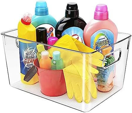 Clear storage organizer bins, Kitchen Cabinet Organizers and Storage Baskets Pantry Fridge Containers for Organizing Cabinet Organization Perfect for, Foods, Snacks, Chips, Vitamin, Spices, Makeup - Image 5
