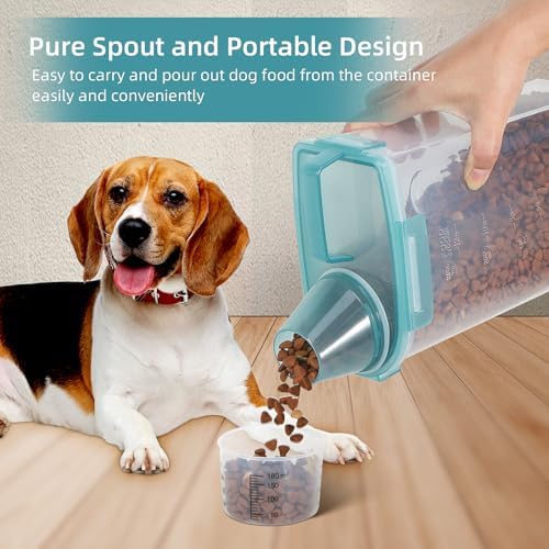 3-5Lbs Airtight Small Dog Cat Pet Food Storage Container (Clear Blue 2Pack) - Image 2