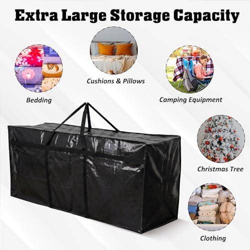 Windyun 4 Pcs 142 Gallon Extra Large Moving Bags XXL Heavy Duty Storage Bag - Image 4