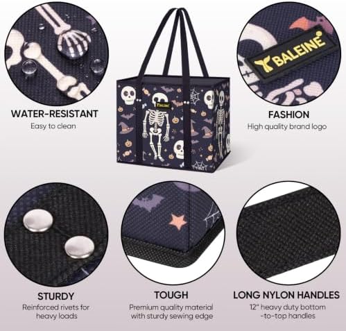 BALEINE 3PK Reusable Grocery Bags, Heavy Duty Shopping Tote Bag - Image 2