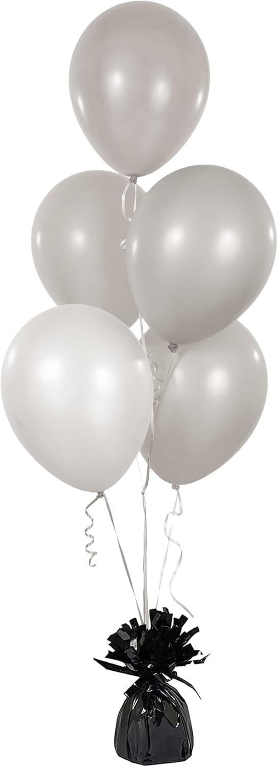 Metallic Balloon Weights, Birthday Party Favors, Novelty and Gag Gifts, 5.5" Inches, 12-Pack (Black)