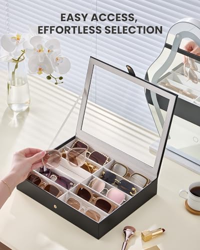 Lolalet 10/20 Slots Sunglasses Organizer with Slim Clear Lid - Image 3