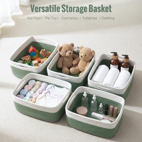 5 Pack Small Woven Storage Baskets for Shelves, Gift Baskets Empty - Image 4