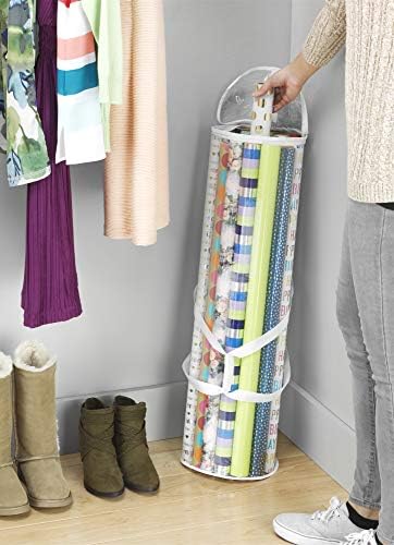 Whitmor 6044-4924 Clear Gift Wrap Organizer - Zippered Storage for 25 Rolls (Pack of 6) - Image 3