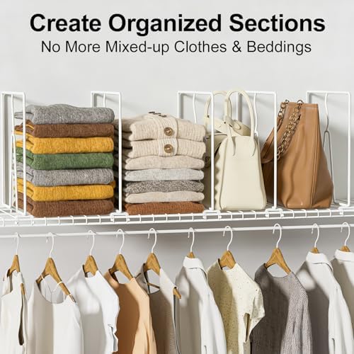 SortNStore Wire Shelf Dividers for Closet: Tall 12in x Deep 12in, 6 Pack - Image 3