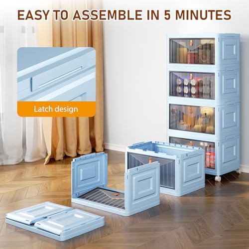 Wise Oannes Closet Organizers and storage with Wheels, 23QT Blue - Image 3