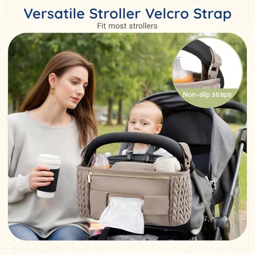 mommore Universal Stroller Organizer with Insulated Cup Holders - Image 2
