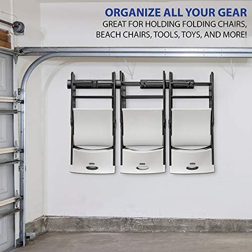 RaxGo Chair Storage Rack, Wall Mounted Folding Chairs Organizer and Hanger System,For Home, Garage, Heavy Duty - Image 5