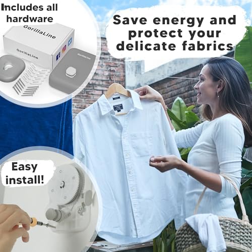 Retractable Clothesline - Indoor Outdoor Wall Mounted Clothes Line - Image 4