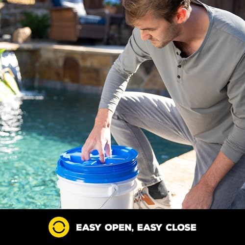 Gamma2 Gamma Seal Lid – Turn your standard utility bucket into an airtight storage container – Fits a 3.5 to 7 Gallon Bucket - Blue, Made in USA - Image 6