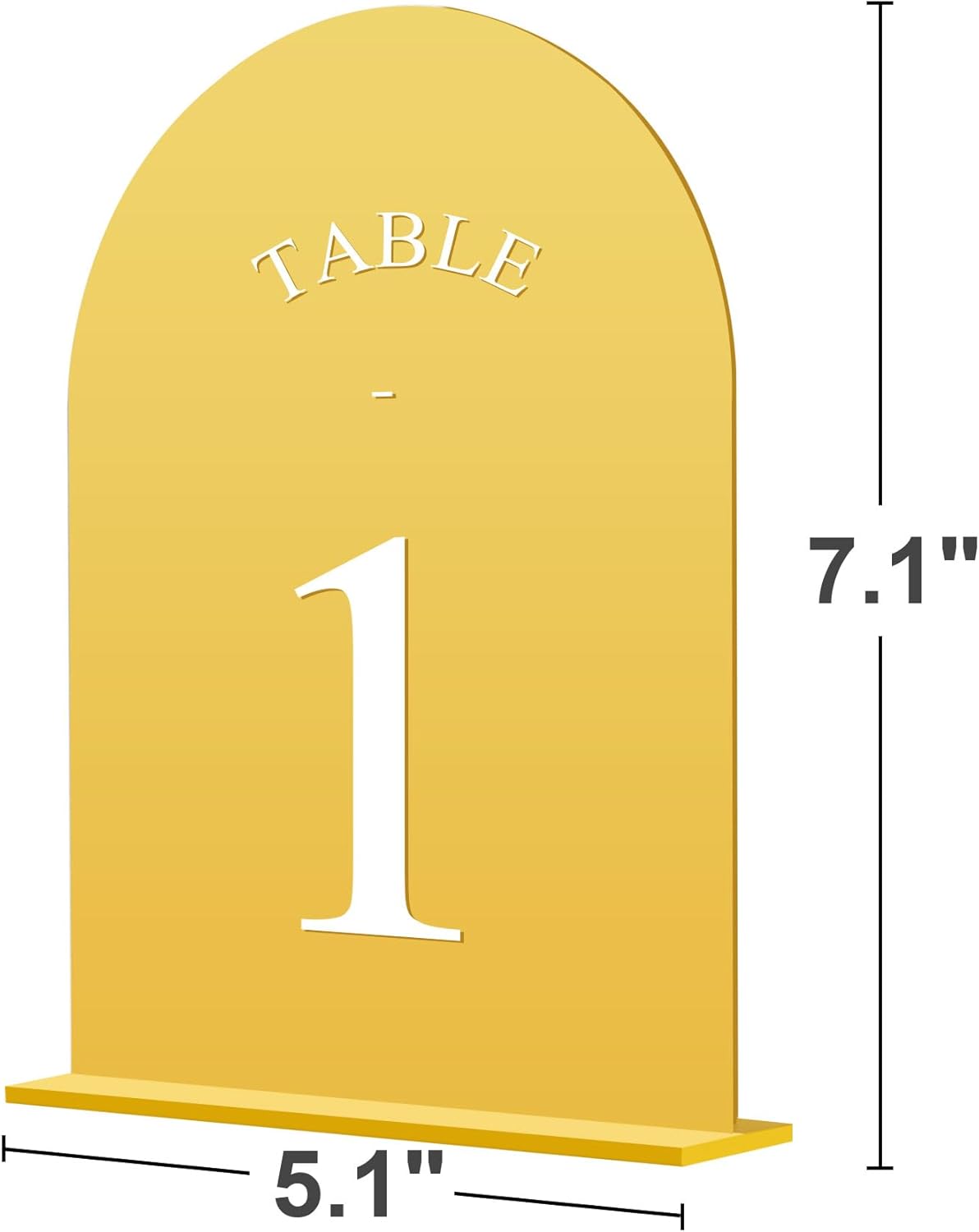 JOYIT Arch Wedding Table Numbers 1-30 with Stands – 5" X 7" Acrylic Mirrored Gold Table Number Holders, Perfect for Wedding Receptions, Parties, Anniversaries, and Events