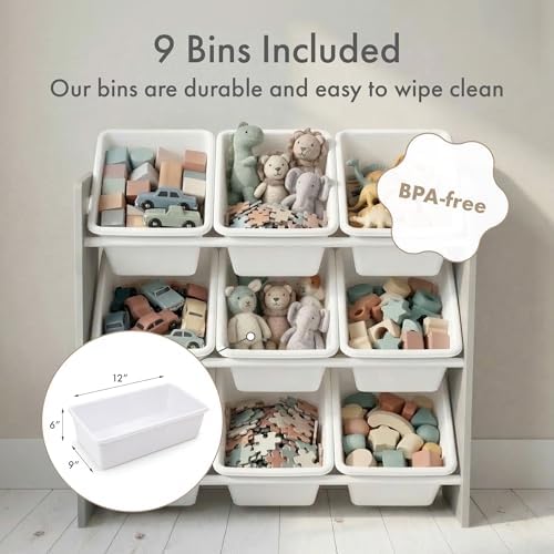 Humble Crew Kids Toy Organizer with 9 Bins, 3 Tier Storage for Playroom - Image 5