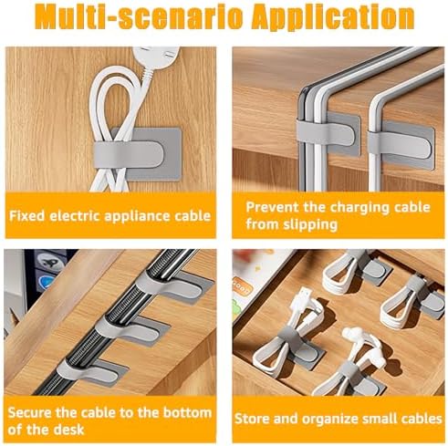 80PCS Hook and Loop Cable Straps, Cable Management Under Desk - Image 6