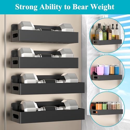 HuggieGems Upgrade Black Magnetic Spice Rack for Refrigerator, 4 Pack - Image 5
