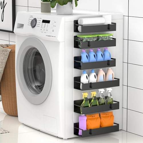 HuggieGems 6 Pack Black Magnetic Spice Rack Organizer for Refrigerator - Image 6