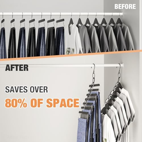 NiHome Space Saving Hangers 10-Pack, Metal Closet Organizer with Safety Cap - Image 3