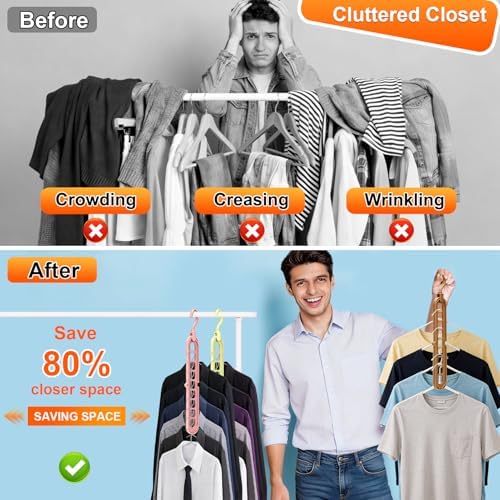 Magic Space Saving Hangers,7 Pack Multi-Functional Closet Organizers - Image 2